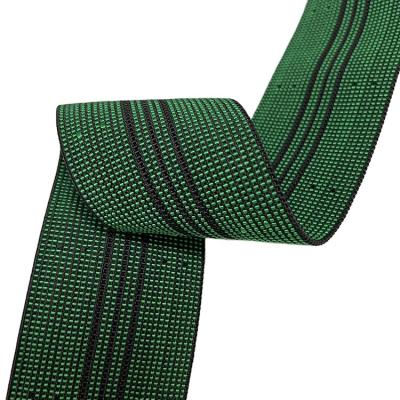 China Popular High Tenacity High Quality Abrasion Resistant Webbing Custom Green And Black Sofa Elastic Band for sale