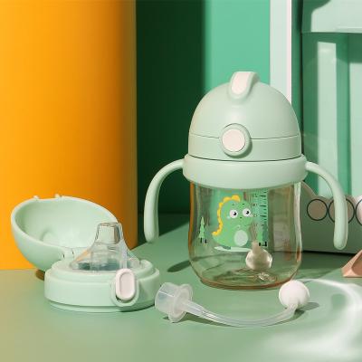 China Cute Water Cup Bottles Eco-Friendly Kids BPA Free Feeding Bottle PPSU Kids Silicone Sippy Kids for sale