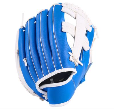 China Sale Blue and White Glove Baseball Sports PU Leather Durable Baseball Gloves Baseball Gloves for sale