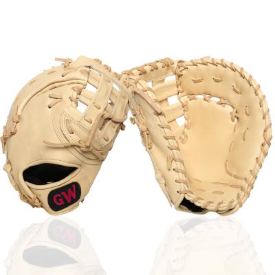 China Sports Wholesale High Quality Bass Blonde Kip Leather First Base Mitt Leather OEM Baseball Glove First Glove for sale