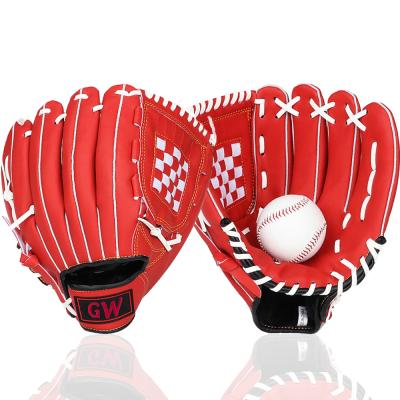 China Sports Custom PVC Softball Synthetic Leather Baseball Gloves With Ball Set PU Leather Professional Wholesale Baseball Training Glove for sale