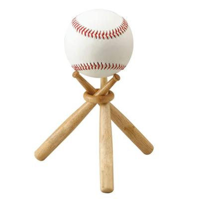 China Wholesale Rack Gift Set With Wooden Mini Baseball Bat Racks Ring Baseball Rack Display Rack for sale