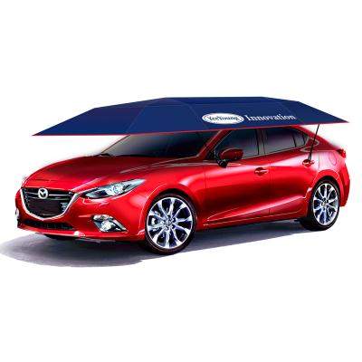 China UV / Hail Proof Car Sunshade (5.0*2.4M) With Portable Battery Auto Car Umbrella for sale