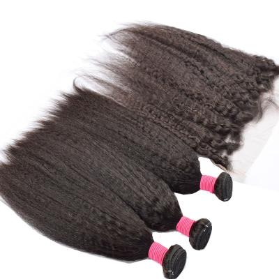 China Russian Human Virgin Hair Double Extension Weft Curly Straight Hair With Closure Wholesale for sale