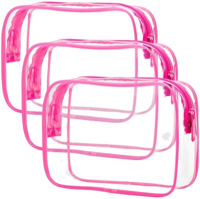 China 2021 Fashionable Cosmetic Reusable PVC Cosmetic Bag Clear PVC Bag With Zipper for sale