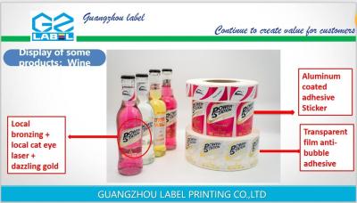 China Rótulo de garrafa de bebidas à prova de adulteração Rótulo estático dissipativo Rótulos refletores personalizados à venda