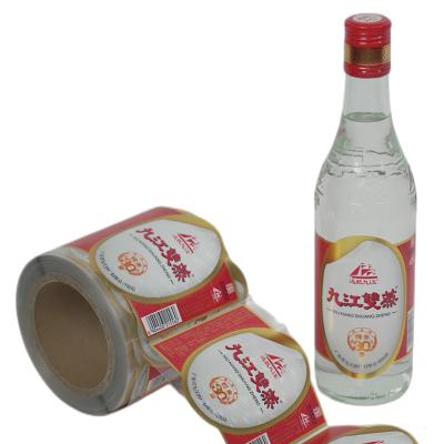 China Transfer Printing Beer Bottle Label Food Cosmetic Wet Strength Label Paper for sale