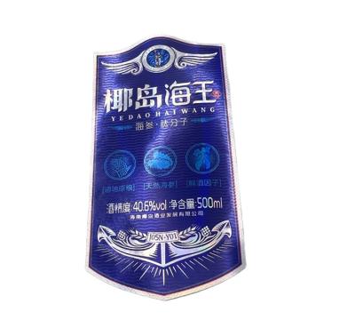 China Papel adhesivo brillante para botellas de vino Etiqueta autoadhesiva personalizada disponible en venta