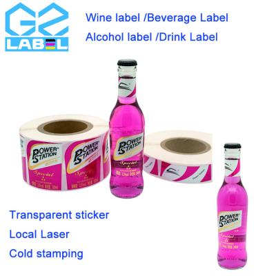 China PVC Transparent Waterproof Drink Bottle Labels Water Bottle Label Sticker Custom for sale