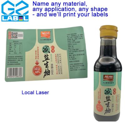 China Waterproof Stickers for Customized Condiment Bottle Labels for sale