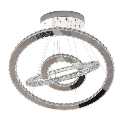 China Living room luxury bright simple hanging decorative ceiling around circle pendant light rings luxury modern led chandelier for sale