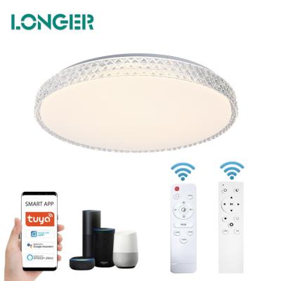 China Surface Mounted Tuya Newest Modern App RGB Color Dimmable Changing Round Led Ceiling Light for sale