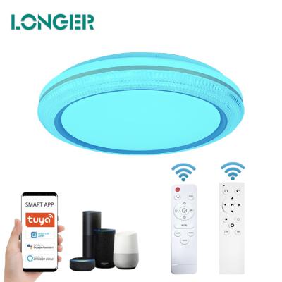 China Surface Mounted Hot Selling Smart Flush Mount RGB Ceiling Light App With Alexa Google Home Dimmable Led Ceiling Lamp for sale