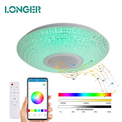 China Modern Music Bedroom APP Lighting Home Ceiling Lamp Outdoor Mounted RGB LED Smart Round Ceiling Light for sale