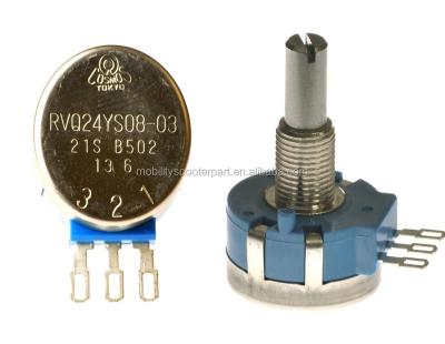 China TOCOS RVQ24YS0803-21S Throttle Potentiometer 5KVR Pot for mobility scooter electric handicapped scooters 21mm in shaft length for sale