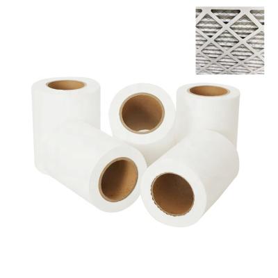 China Waterproof Air Filter Media HVAC MERV6 Air Filter Roll Nonwoven Polypropylene Pleated Air Filter Fabric for sale