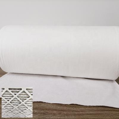 China HVAC MERV8 Cotton Waterproof Electrostatic Air Filter Material Nonwoven Fabric 70gsm Pleated Air Filter Media Roll for sale