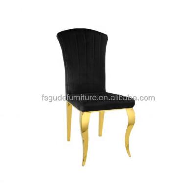 China Modern Special Style Cheap High Quality Black Gold Dining Chair Stainless Steel Furniture Wedding Banquet Chairs for sale