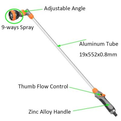 China Variable flow controls; Saving-water; High efficiency; Garden Pole Garden Sprinkler Head Angle Adjustable Nozzle Etc. tool best-selling telescopic handle long for sale