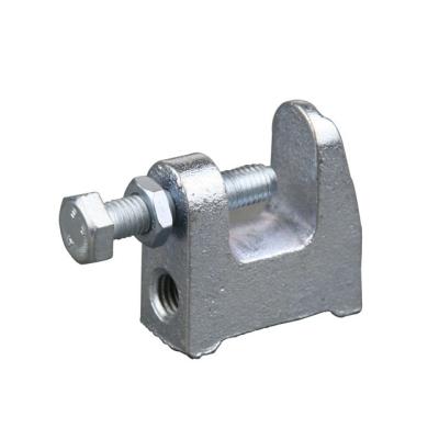 China Heavy Duty Silver Galvanized Wide Cast Iron Throat Beam Clamp for sale