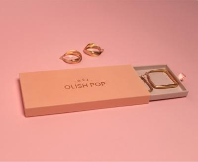 Chine Petites boîtes à bijoux en carton avec logo rose et or à vendre