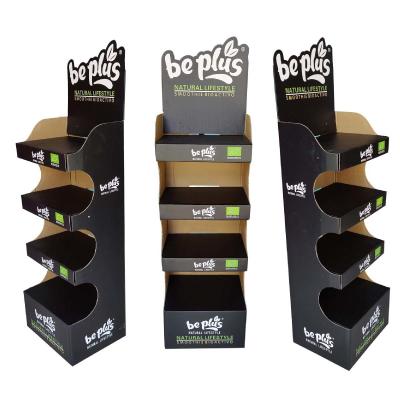 China Eco Friendly Black Cardboard Display Rack For Shop Custom for sale