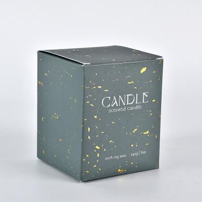 China Green Scented Candle Gift Paper Printed Box Packaging With Cardboard Insert for sale