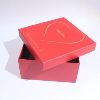 China Caja de regalo de cartón rojo de lujo con tapa y base para pequeñas empresas en venta