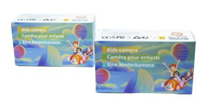 Cina Scatola di imballaggio in cartone per fotocamere portatili per bambini con logo personalizzato di colore viola brillante in vendita