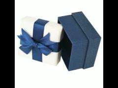 Standing Blue Jewelry Earring Gift Boxes Luxury Jewelry Box With Satin Ribbon