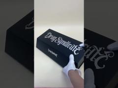 Black Flat Cardboard Mailer Boxes Custom Silver Foil Stamping Surface