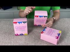 Pink paperboard gift box with custom festival design