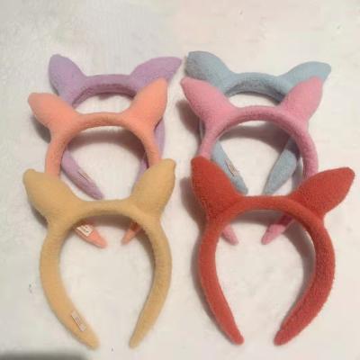 China Autumn Winter Giril Baby Birthday Cat Ears Thick Fluffy Christmas Classic Wide Cute Colorful European and American Headband Custom Headband With Logo for sale