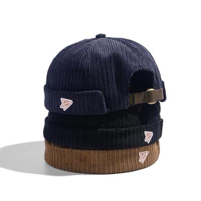 China JOINT Sailor Beanie Corduroy Brimless Cap Hat Custom Factory Price Sales OEM Design High Grade Cotton 6 Panel Skull Logo Wholesale for sale