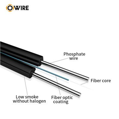 China PVC Corning g653 wooden fiber optic cable 1km roll FTTH fiber optic cable for sale