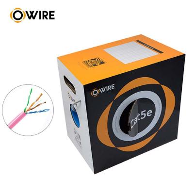 China OWIRE brand rollo 305 metro box low smoke utp 305m cat5e cat 5e cat.305m lan cable lan cable for sale