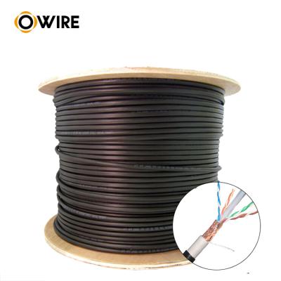 China Waterproof Wooden 24 Pairs of A.W.G. outdoor network cable cat5e utp ftp sftp double jacket 500m roll 4 cabling system for sale