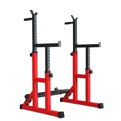 China Durable Professional Weight Lifting Adjustable Barbell Rack Bench Press Multi-Function Squat Rack Red Stand for sale