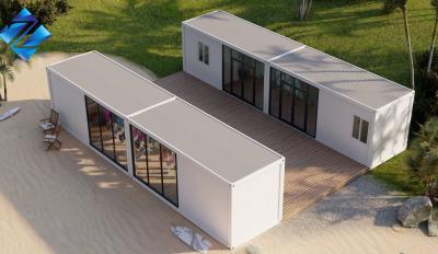 China Economische prefab modulaire containerwoningen snel monteren winkels aan zee Te koop