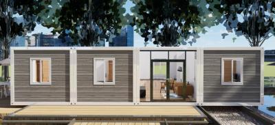 China Casas de contenedores prefabricadas modulares Granos de madera gris Exterior en venta