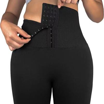 China Antibacterial Seamless 2 Piece Waist Shaper And Butt Lifter Women Workout Set Shapers Legging&Crop High Expected Yoga Tops Women for sale