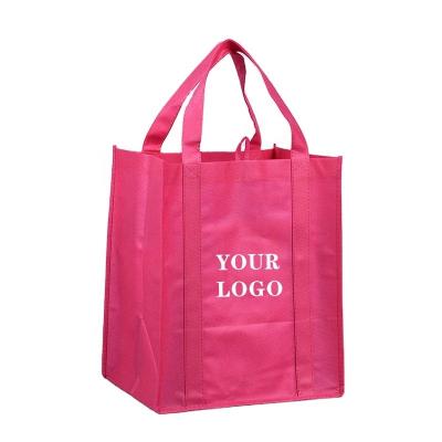 China Logo BIODEGRADABLE Promotional Custom Size PLA Packaging Reusable Shopping Bag Recycled Rose Eco-Friendly Red Nonwoven Bag for sale