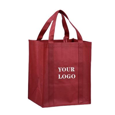 China BIODEGRADABLE Logo Promotional Custom Size PLA Packaging Reusable Shopping Bag Recycled Burgundy Eco Friendly Non Woven Bag for sale