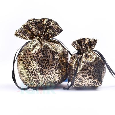 China Festival Gold Color Brocade Jewelry Pouch Bag Recyclable Silk Drawstring Coin Purse, Gift Bags, Jewelry Wrapping Bags for sale