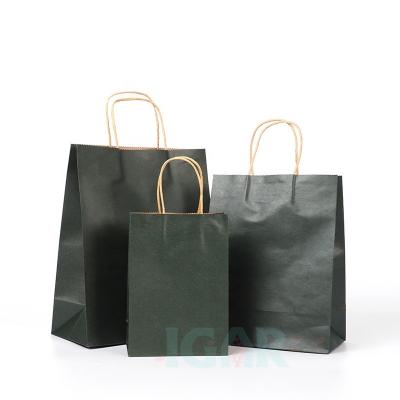 China Recyclable Fashionable Kraft Paper Gift Bag With Handle Brown Tote Bag / Christmas Shopping Bags for sale