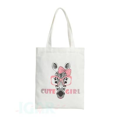 China Custom Printing OEM 33x27cm DIY Reclycled Cotton Canvas Tote Bag Promotional Messenger Bag Reusable Bag for sale