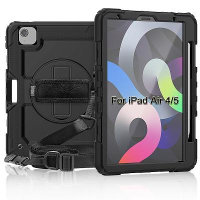 China 360 Rotation Heavy Duty Hand Fall Protection Strap Kickstand Shockproof Silicon 10.9 Inch Tablet Cover 2022 For iPad Air 4 5 Rugged Case for sale