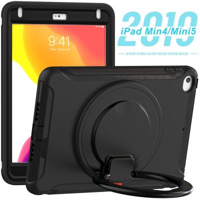 China 360 Full Protection 360 Rotation Fall Rugged Resistant Shockproof Case Silicone PC Hand Holder Tablet Cover For iPad mini 4 5 for sale