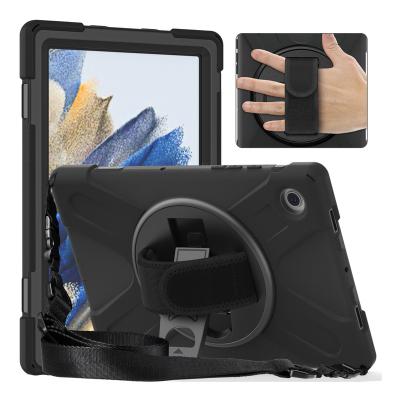 China 10.5 Inch 360 Rotation Heavy Duty Shockproof Silicone Strap Rugged Tablet Cover For Samsung Tab A8 Case for sale