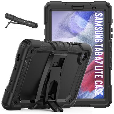 China Soft Skin Hard Plastic Silicone Shell 3-Layer Heavy Duty Protective 8.7 Inch Kickstand Tablet Cover For Samsung Galaxy Tab A7 Lite Case for sale